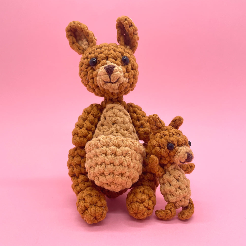 Kangaroo Mom and Baby - Crochet Kit
