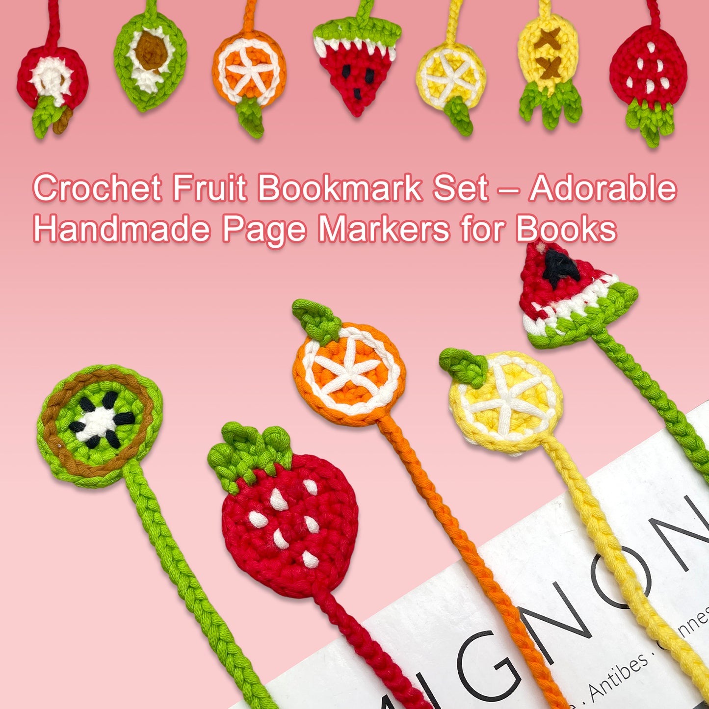 Fruit-Themed Bookmarks - Crochet Kit