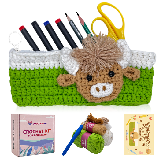Highland Cow Pencil Pouch - Crochet Kit