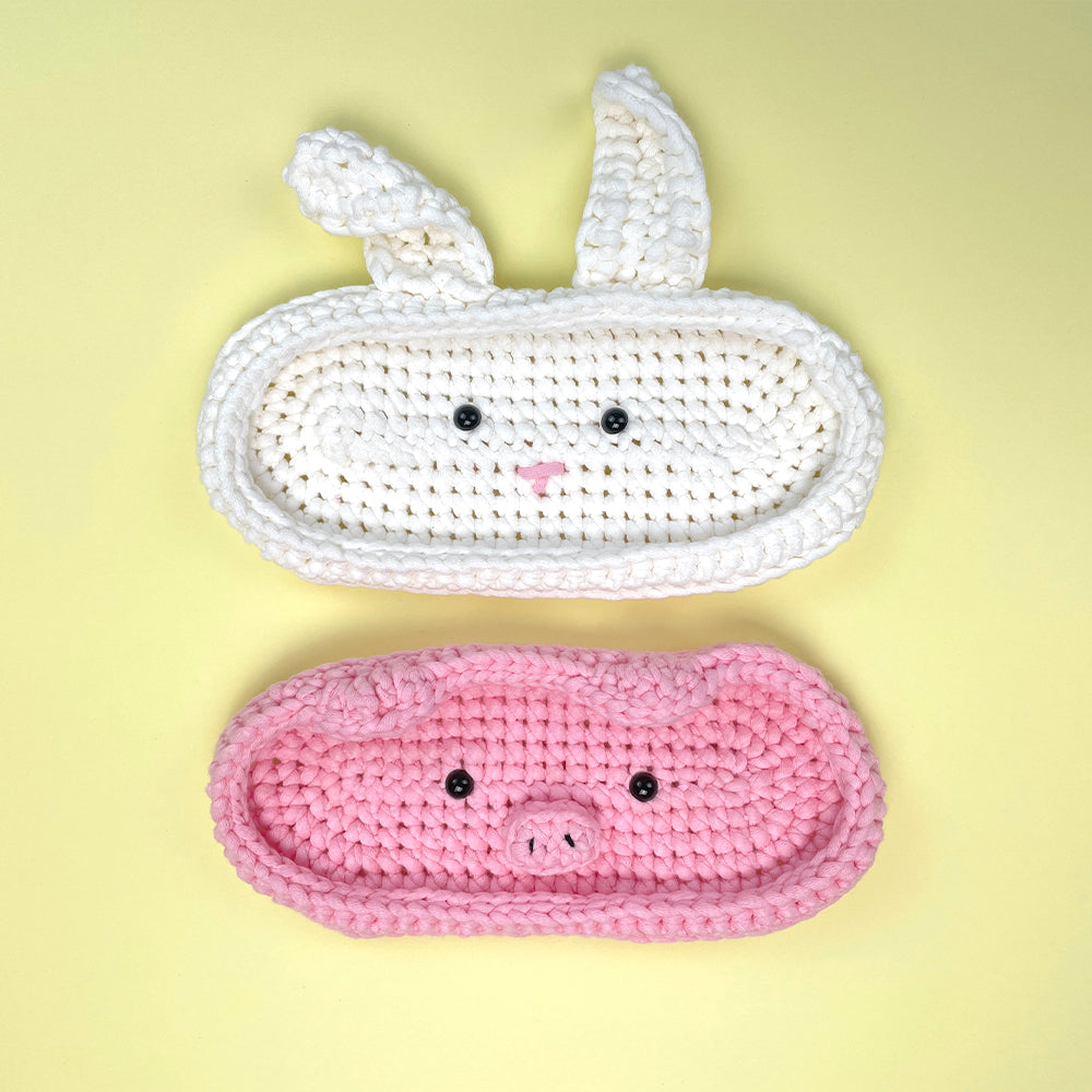 Pig and Bunny Glasses Organizer - Crochet Kit