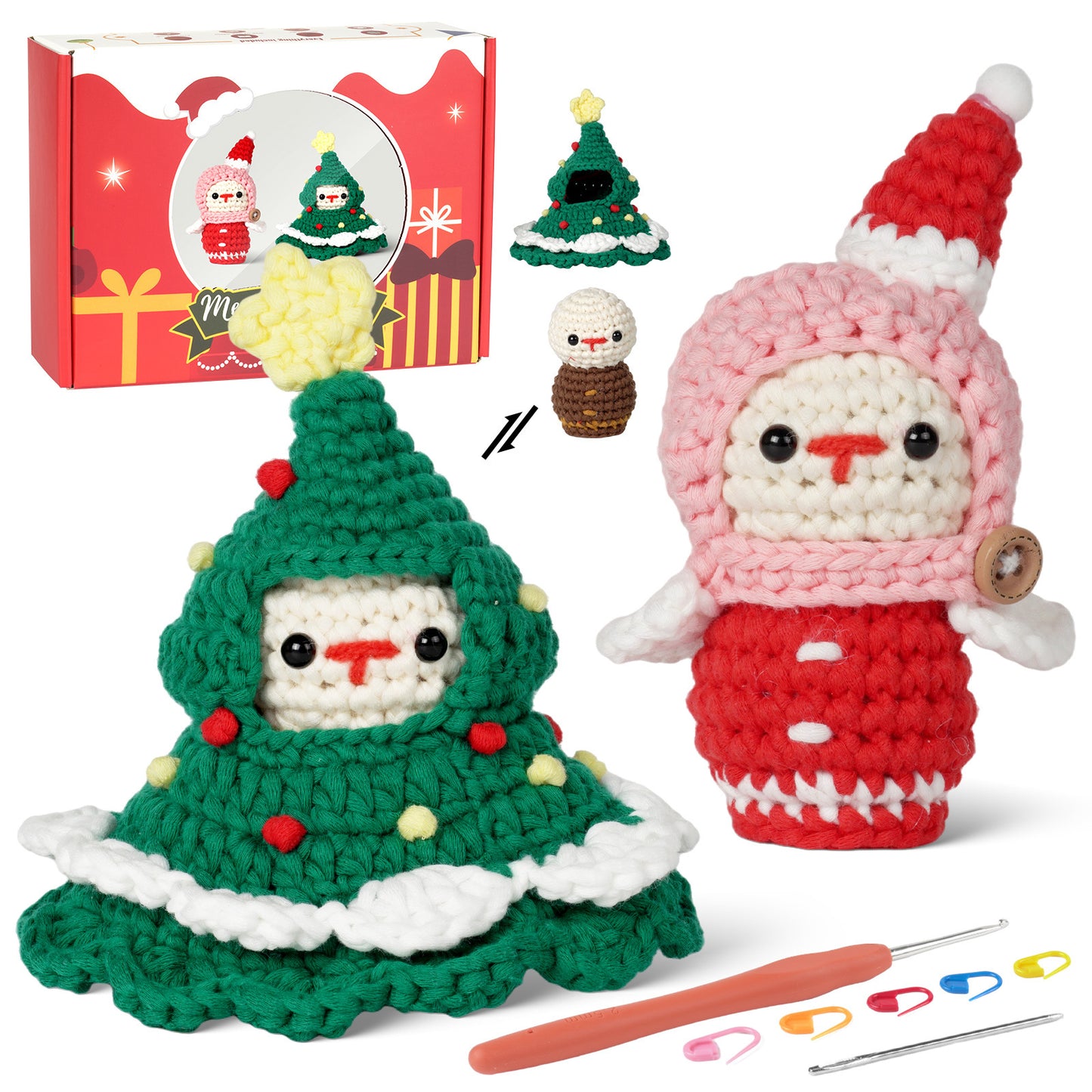 Christmas Dressup Dolls - Crochet Kit