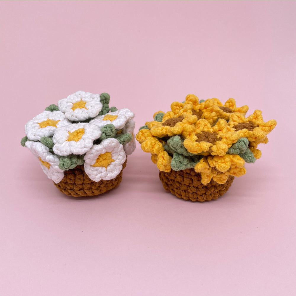 Sunflower & Daisy Coasters - Crochet Kit – LOLCrochet