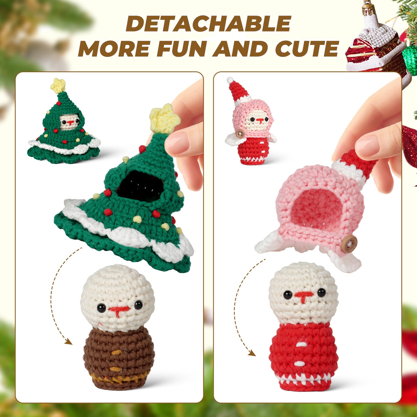 Christmas Dressup Dolls - Crochet Kit