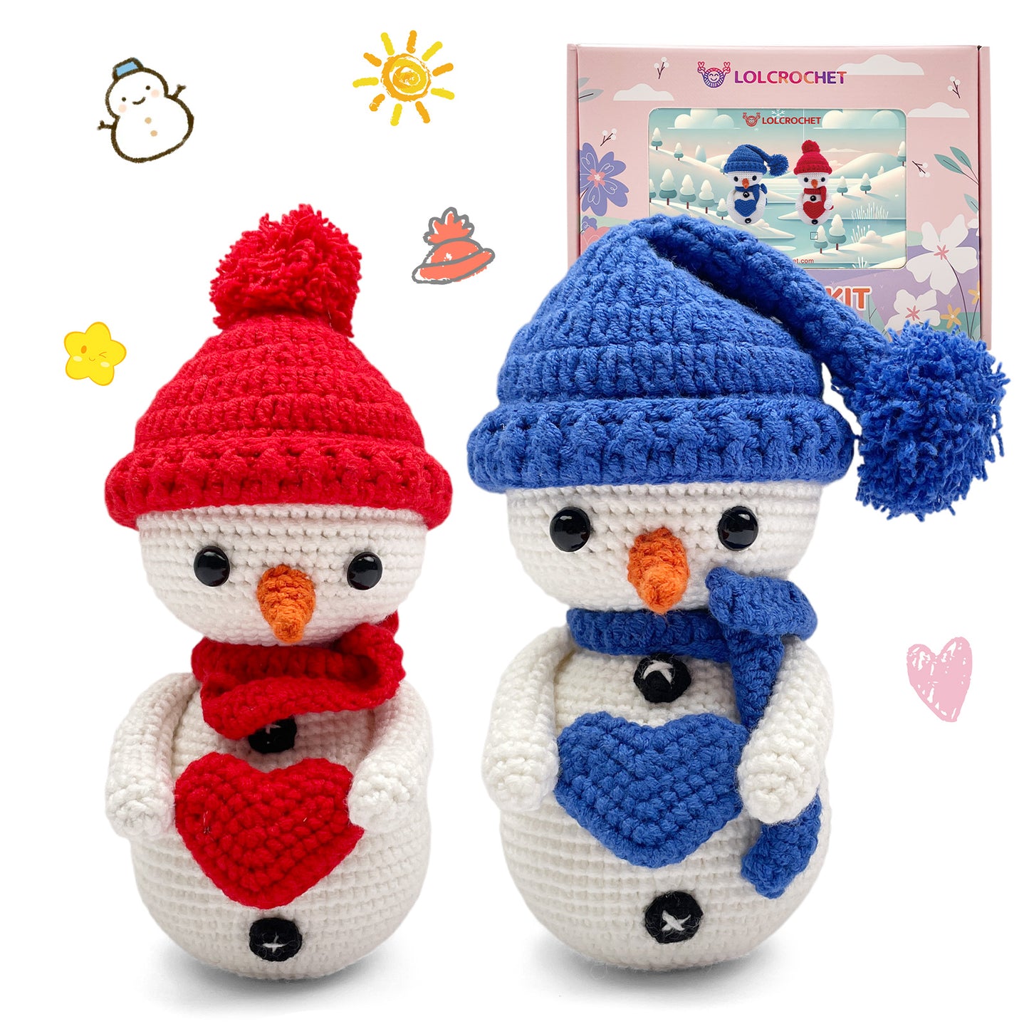 Couple Snowmen - Crochet Kit