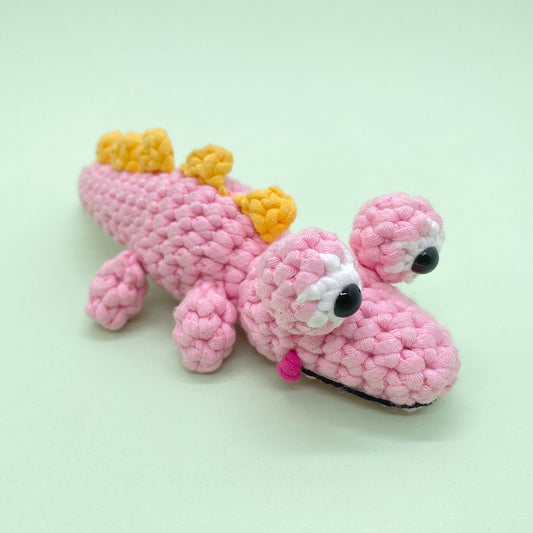 Pink and Green Crocodiles - Crochet Kit
